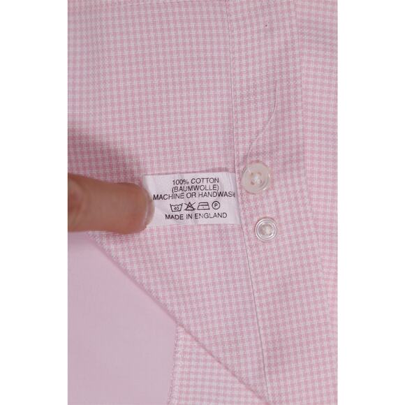 Jay Kos New York Pink White Check Cotton Dress Shirt (44) 17.5-34/35 - Picture 7 of 8